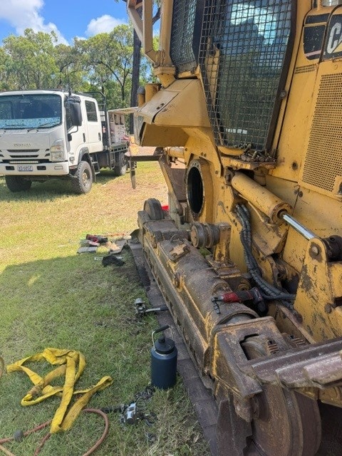 CAT D5N dozer being serviced on-site
